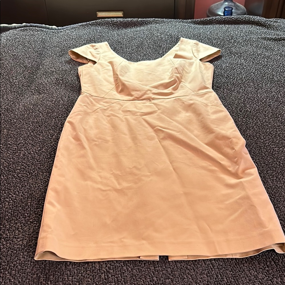Elegant Peach Cap Sleeve Dress